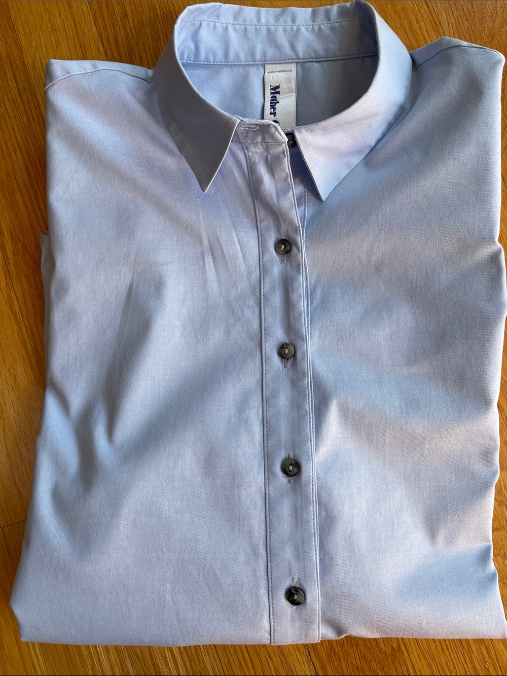 Mother Oxford Light Blue Women’s Button-Down Dress Shirt - Classic Collar